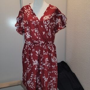 SHEIN Red Floral Mini Dress